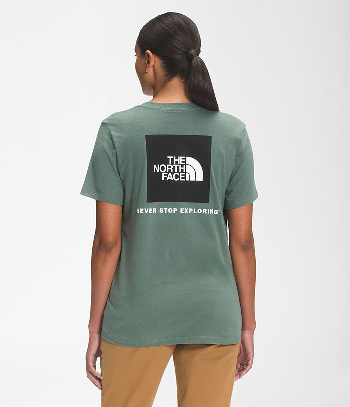 The North Face T-Shirts Dames Korte Mouw Box Nse GIZS46379 - Groen